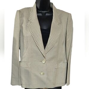 Leilian Emmerich & Eger Classic Tan Houndstooth Sport Blazer
